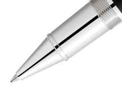 Montblanc Writers Edition                   2023: Robert Louis Stevenson Limited Edition Rollerball – Schreibgeräte Rollerball in schwarz und aus 750 Gelbgold, Edelharz, Metall, platiniert und rhodiniert. – Ansicht 4