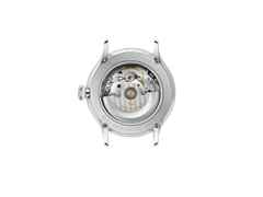 MeisterSinger Lunascope Automatik Edelstahl blaues Zifferblatt, braunes Lederband – Herrenuhren Uhr mit Datum aus Edelstahl. Das Gehäuse ist rund und silber. Das Lederarmband ist braun. Das Zifferblatt ist arabisch und blau. – Ansicht 2