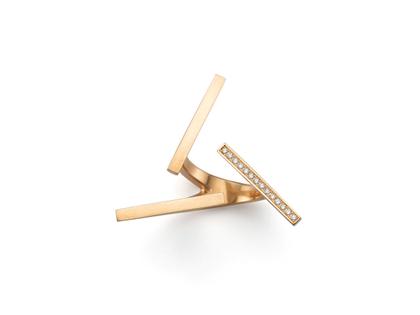 Angela Hübel Bermuda Ring Gelbgold mit Brillanten – Ringe Ring mit Besatz in gelbgold und aus 750 Gelbgold.
