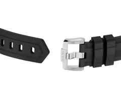 Rado HyperChrome Quarz Edelstahl 41,5mm graues Zifferblatt schwarzes Kautschukband – Herrenuhren Uhr mit Datum aus Edelstahl, Kautschuk und Keramik. Das Gehäuse ist rund und silber. Das Kautschuk / Kunststoff / Silikon Armband ist schwarz. Das Zifferblatt ist ein Index in grau. – Ansicht 5