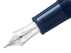 Montblanc The Origin Collection LeGrand Füllfederhalter M dunkelblaues Edelharz platinumbeschichtet – Schreibgeräte Füllfederhalter in blau und aus 585 Gelbgold, Edelharz, platiniert und rhodiniert. – Ansicht 2