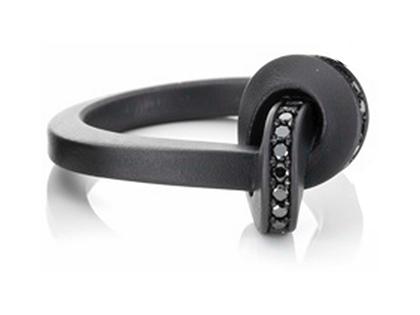 Oliver Schmidt Knoten Brillant schwarz endlos locker Damenring Edelstahl IP schwarz 4,0mm – Ringe Ring mit Besatz aus Edelstahl, IP beschichtet und und .