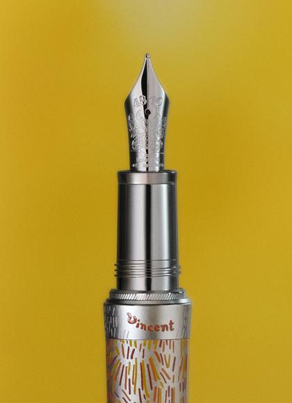 Montblanc 2023 Masters of Art Homage to Vincent Van Gogh Füllfederhalter 4810 Limited Edition – Schreibgeräte Füllfederhalter in orange und aus 750 Gelbgold und rhodiniert. – Ansicht 6