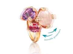 Capolavoro Capriccio Ring Roségold  Rosenquarz, Amethyst, Turmalin – Ringe Ring mit Besatz aus 750 Rotgold. – Ansicht 2