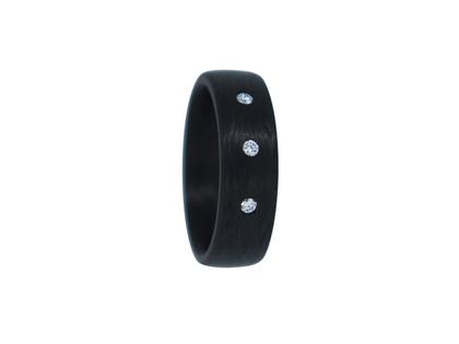 Carbon Damenring – Ringe Ring mit Besatz aus Carbon.