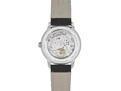 Frederique Constant Classics Moneta Handaufzug Edelstahl 38,5mm braunes Zifferblatt schwarzes Lederband limitiert – Herrenuhren Uhr ohne Datum aus Edelstahl und Leder. Das Gehäuse ist rund und silber. Das Lederarmband ist schwarz. Das Zifferblatt ist ein Index in braun. – Ansicht 3
