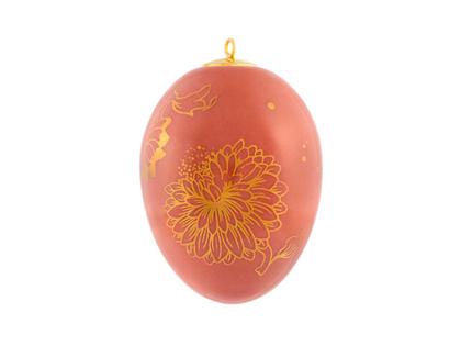Meissen Osterei aus Porzellan mit Motiv Golden Onion Style – Porzellanwaren Porzellandekoration in rot und aus Porzellan.
