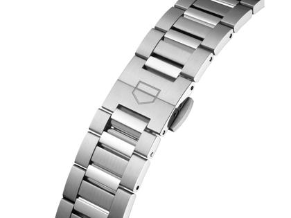 TAG Heuer Carrera Date Automatik Edelstahl 36mm fliederfarbenes Zifferblatt mit Brillanten Metallband – Damenuhren Uhr mit Datum aus Edelstahl. Das Gehäuse ist rund und silber. Das Edelstahlarmband ist silber. Das Zifferblatt ist ein Index in lila. – Ansicht 5