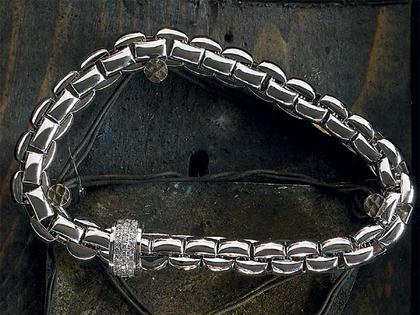 Fope FlexIt Armband breit Pave Weißgold – Armschmuck Armband aus 750 Weißgold.