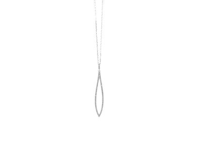 Facet Kette mit Anhänger Weißgold 42cm mit Brillanten 0,150ct – Halsschmuck Kette mit Anhänger aus 750 Weißgold.
