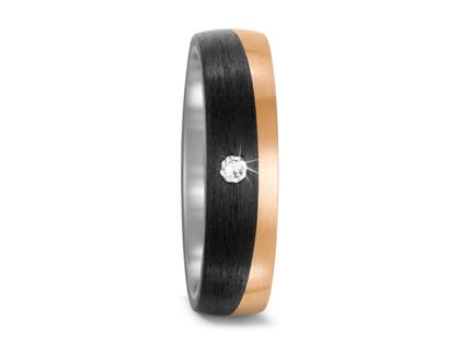 TitanFactory Ti Bronze Partnerring 05 Damenring – Ringe Trauring mit Besatz aus Bronze, Carbon, Titan und und .