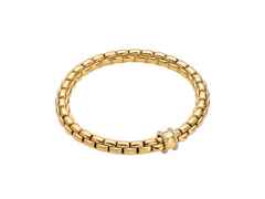 Fope Eka Flex'It Armband  mittel Gelbgold 1 Ronde mit Brillanten 0,21ct M flexibel – Armschmuck Armband aus 750 Gelbgold.