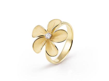 Cammilli Firenze Cherry Bloom Ring Yellow Sunrise mit Brillant 0,070ct – Ringe Ring mit Besatz aus 750 Gelbgold.