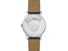 Alpina Heritage Automatik Edelstahl 38mm beiges Zifferblatt schwarzes Lederband – Herrenuhren Uhr ohne Datum aus Edelstahl und Leder. Das Gehäuse ist rund und silber. Das Lederarmband ist schwarz. Das Zifferblatt ist arabisch Index und beige. – Ansicht 3