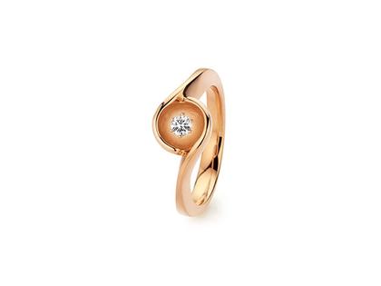 Jörg Heinz Swing Nature Ring Roségold mit Brillant 0,100ct naturbraun – Ringe Ring mit Besatz aus 750 Rotgold.