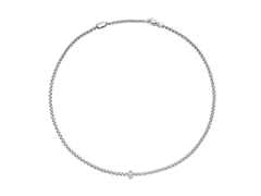 Fope Eka Tiny Collier Weißgold 43cm mit 1 Weißgold-Ronde und Brillanten 0,12ct – Halsschmuck Collier aus 750 Weißgold.