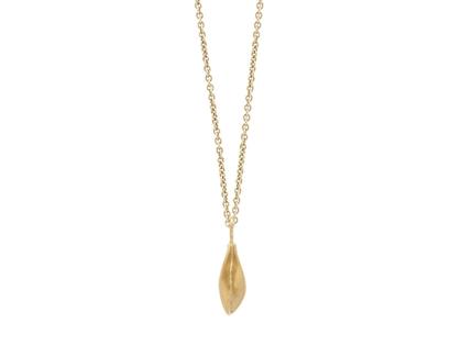 Heiring Blatt Mini Anhänger Silber vergoldet – Anhänger Anhänger ohne Besatz in gelbgold und aus 925 Silber und PVD beschichtet.