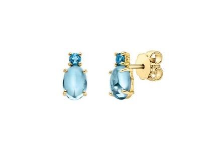 Elaine Firenze Ohrstecker Gelbgold mit blauem Topas – Ohrschmuck Ohrstecker aus 585 Gelbgold.