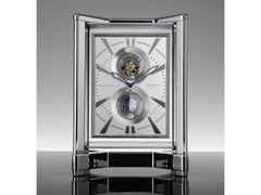 Erwin Sattler Tischuhr Opus Moon Tourbillon – Großuhren Tischuhr aus . Das Gehäuse ist rechteckig und silber. Das Zifferblatt ist arabisch Index und weiß. – Ansicht 2