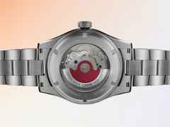 Oris ProPilot Date Automatik Edelstahl 41mm grünes Zifferblatt grünes Lederband – Herrenuhren Uhr mit Datum aus Edelstahl und Leder. Das Gehäuse ist rund und silber. Das Lederarmband ist grün. Das Zifferblatt ist arabisch und grün. – Ansicht 10