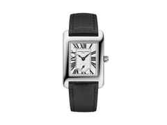 Frederique Constant Classics Carree Small Seconds Quarz Edelstahl 36x25mm silbernes Zifferblatt schwarzes Lederband – Herrenuhren Uhr ohne Datum aus Edelstahl. Das Gehäuse ist rechteckig und silber. Das Lederarmband ist schwarz. Das Zifferblatt ist römisch und silber.