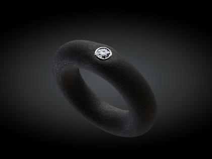 André Ribeiro Ring Kautschuk mit Brillant 0,15 – Ringe Ring mit Besatz aus 750 Weißgold, Kautschuk und und .