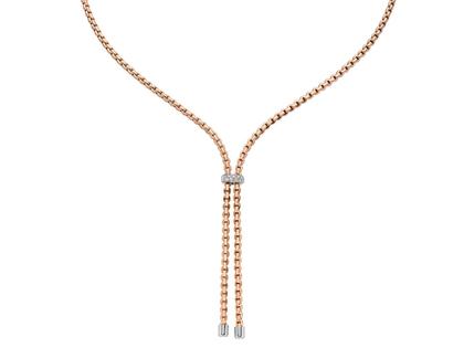 Halsschmuck Collier aus 750 Rotgold, 750 Weißgold und und .
