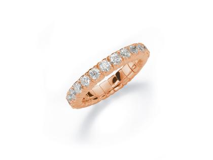 Ringe Ring mit Besatz aus 750 Rotgold.