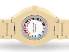 Rado True Thinline Les Couleurs Le Corbusier Quarz Keramik Cream White 32001 – Damenuhren Uhr ohne Datum aus Keramik und Titan. Das Gehäuse ist rund und weiß. Das Keramikarmband ist beige. Das Zifferblatt ist ein Index in beige. – Ansicht 2