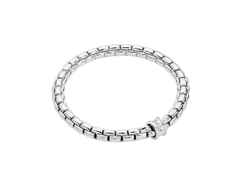 Fope Eka Flex'It  Armband  mittel Weißgold 1 Ronde mit Brillant 0,02ct M flexibel – Armschmuck Armband aus 750 Weißgold.
