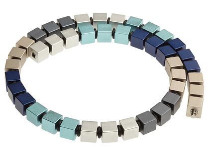 Apero Würfelkette 8mm Farbverlauf 14 – Halsschmuck Collier aus Aluminium, Edelstahl und und .