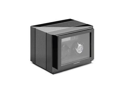 Uhrenbeweger Uhrenbeweger für 2 Uhren in schwarz und aus Carbon und Holz.