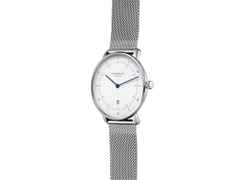 Sternglas Naos XS Quarz Edelstahl 33mm weißes Zifferblatt Metallband – Damenuhren Uhr mit Datum aus Edelstahl. Das Gehäuse ist rund und silber. Das Edelstahlarmband ist silber. Das Zifferblatt ist ein Index in weiß. – Ansicht 2