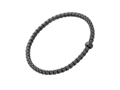 Fope Eka Flex'It Men Armband Weißgold rhodiniert M mit schwarzem Brillant 0,010ct flexibel – Armschmuck Armband aus 750 Weißgold und und rhodiniert.