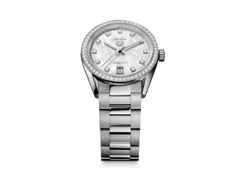 TAG Heuer Carrera Date Automatik Edelstahl 36mm weißes Perlmutt-Zifferblatt mit Brillanten Metallband – Damenuhren Uhr mit Datum aus Edelstahl. Das Gehäuse ist rund und silber. Das Edelstahlarmband ist silber. Das Zifferblatt ist ein Index in weiß. – Ansicht 3