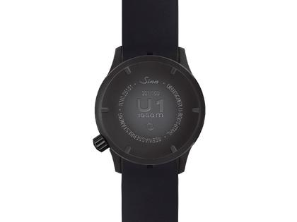 Sinn Spezialuhren U1 S Roller Limited Edition - Chemnitz Kulturhauptstadt2025 - Automatik U-Boot-Stahl 44mm blaues Zifferblatt schwarzes Metallband – Herrenuhren Uhr mit Datum aus Edelstahl, Metall und PVD beschichtet. Das Gehäuse ist rund und schwarz. Das Edelstahlarmband ist schwarz. Das Zifferblatt ist ein Index in blau. – Ansicht 2