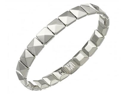 Chimento Armillas Muster 3 Armreif Weißgold gleichlaufend – Armschmuck Armspange aus 750 Weißgold.