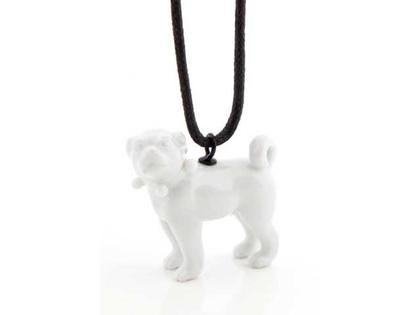 Meissen Mops 000001-78M09-1 weiß – Anhänger Anhänger ohne Besatz aus Porzellan.