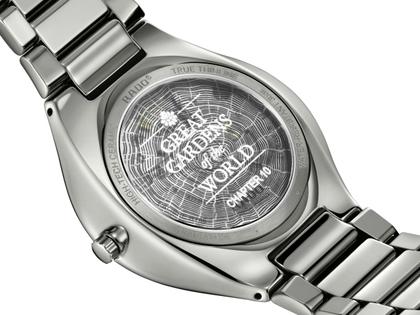 Rado True Thinline X Great Gardens of the World - Chapter 10 "Drachenblutbaum" Automatik Hightech-Keramik grau – Damenuhren Uhr ohne Datum aus Keramik und Titan. Das Gehäuse ist rund und grau. Das Keramikarmband ist grau. Das Zifferblatt ist ohne Zeichen und grau-roségold. – Ansicht 4