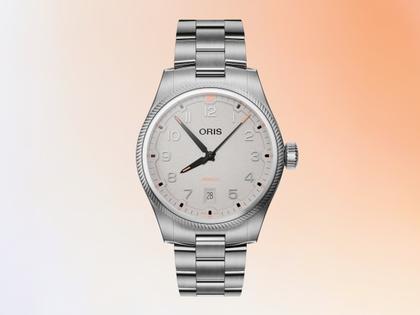 Oris ProPilot Date Automatik Edelstahl 41mm graues Zifferblatt Metallband – Herrenuhren Uhr mit Datum aus Edelstahl. Das Gehäuse ist rund und silber. Das Edelstahlarmband ist silber. Das Zifferblatt ist arabisch und grau. – Ansicht 8