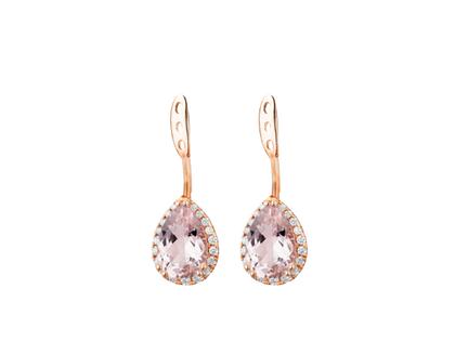 Capolavoro Espressivo Jennifer Ohrstecker Roségold mit rosanem Morganit und Brillanten 0,060ct – Ohrschmuck Ohrstecker aus 750 Rotgold. – Ansicht 2
