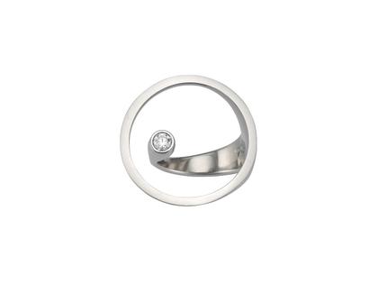 Angela Hübel Schatzinsel Ring Platin mit Brillant – Ringe Ring mit Besatz aus 950 Platin.