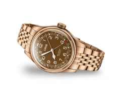 Oris Big Crown Pointer Date Automatik Bronze 40mm braunes Zifferblatt Metallband – Herrenuhren Uhr mit Datum aus Bronze und Edelstahl. Das Gehäuse ist rund. Das Armband ist ein Metallarmband. Das Zifferblatt ist arabisch Index und braun. – Ansicht 2