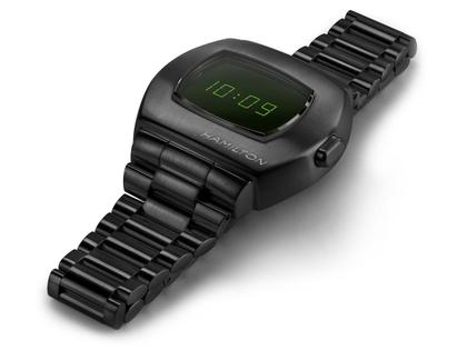 Hamilton PSR MTX Limited Edition Edelstahl schwarz – Herrenuhren Uhr ohne Datum aus Edelstahl und PVD beschichtet. Das Gehäuse ist sonstige Form und schwarz. Das Edelstahlarmband ist schwarz. Das Zifferblatt ist digital und schwarz. – Ansicht 2