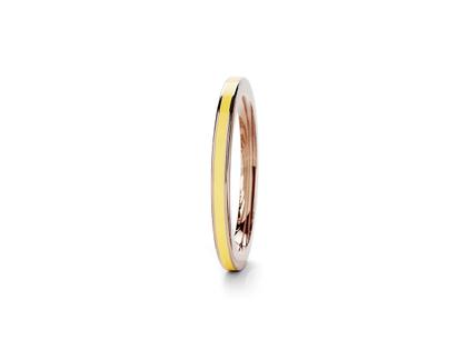 Niessing Setario Line Ring Rosewood mit gelber Emaille – Ringe Ring aus 750 Weißgold.
