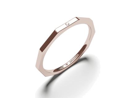Ringe Ring mit Besatz in grau und aus Silber-Gold Legierung - 90 S.