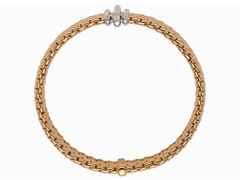 Fope Panorama Armband  mit 3 Ronden Roségold mit Brillanten Pave – Armschmuck Armband aus 750 Rotgold. – Ansicht 2