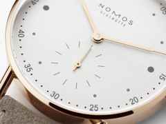 Nomos Glashütte Metro 33 Roségold Handaufzug Roségold 33mm weißes Zifferblatt beiges Lederband – Damenuhren Uhr ohne Datum aus 750 Rotgold. – Ansicht 6