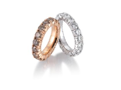 Ringe Ring mit Besatz aus 750 Weißgold.