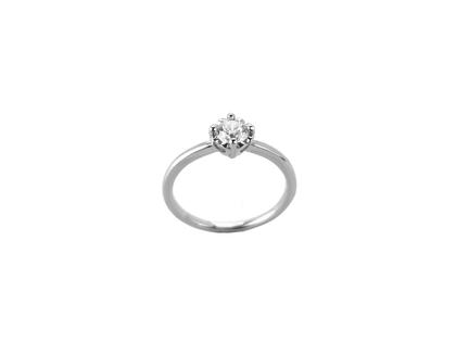 Silhouette Schmuck Juwelier Roller Solitaire Special Ring Weißgold mit Brillant 0,500ct – Ringe Ring mit Besatz aus 750 Weißgold.